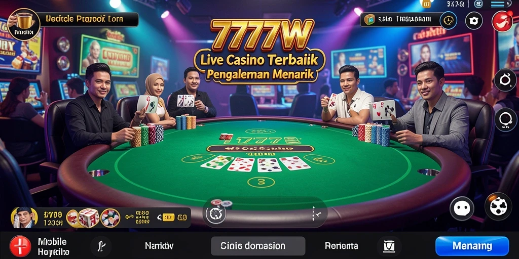 Tampilan gameplay mendebarkan dari 7777W di Live Casino.