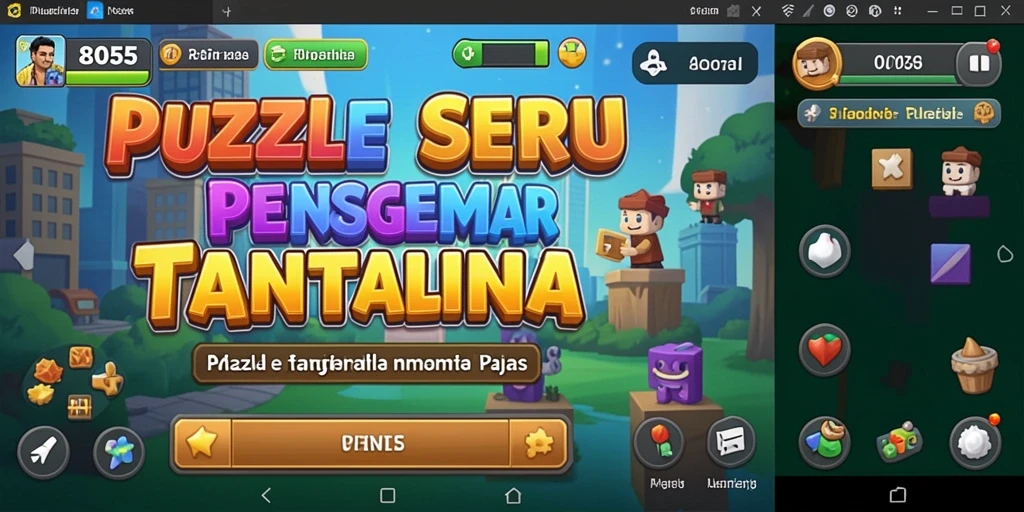 Tampilan gameplay seru dari 8055 dengan berbagai teka-teki menantang.