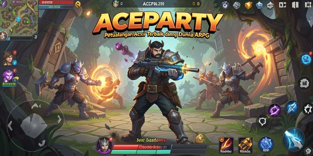 Tangkapan layar gameplay <strong>ACEPARTY</strong> menampilkan aksi seru di dunia fantasi.