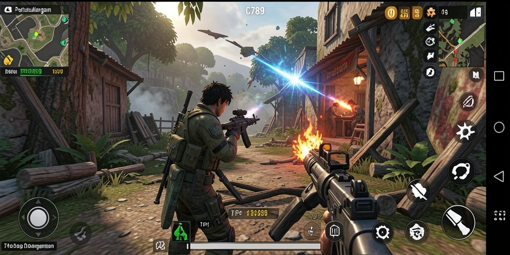 Gameplay C789 menampilkan aksi tembak-tembakan yang mendebarkan dalam mode TPS.