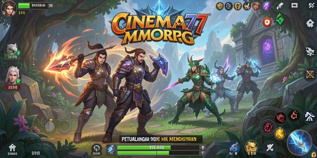 Tampilan gameplay menarik dari CINEMA77 dalam petualangan MMORPG.