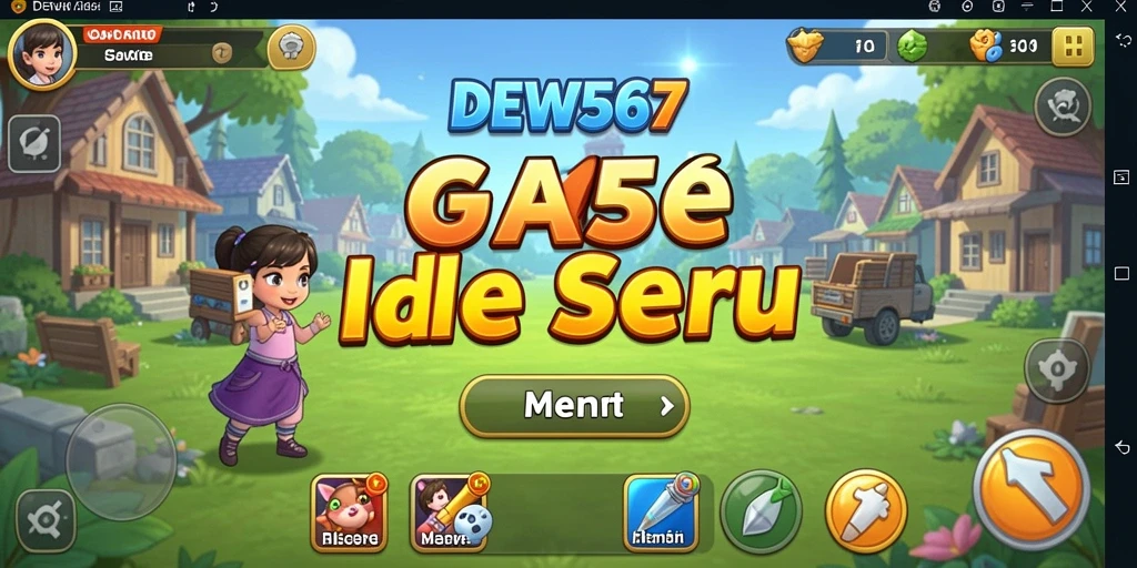 Screenshot menunjukkan gameplay santai DEWI567 dengan karakter yang lucu.