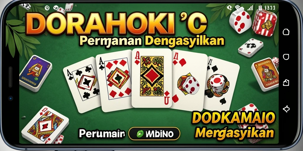 Tampilan gameplay seru dalam DORAHOKI dengan strategi domino.