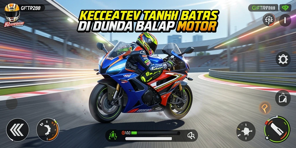 Tampilan gameplay seru dari GIFTRP288 di lintasan balap motor.