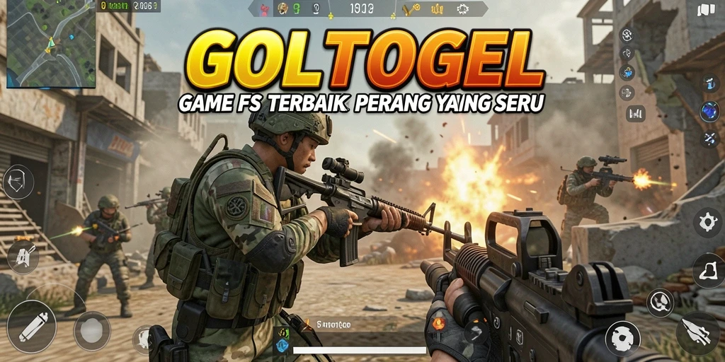 Screenshot dari gameplay seru GOLTOGEL di pertempuran FPS.