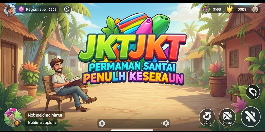 Tampilan gameplay <strong>JKTJKT</strong> yang ceria dan penuh warna.