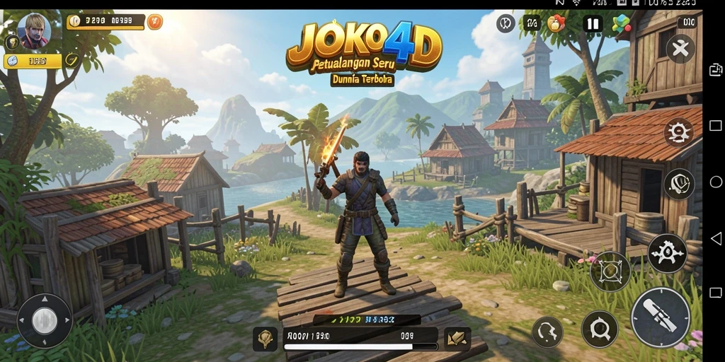 Screenshot JOKO4D menunjukkan pemain mengeksplorasi dunia terbuka yang luas.