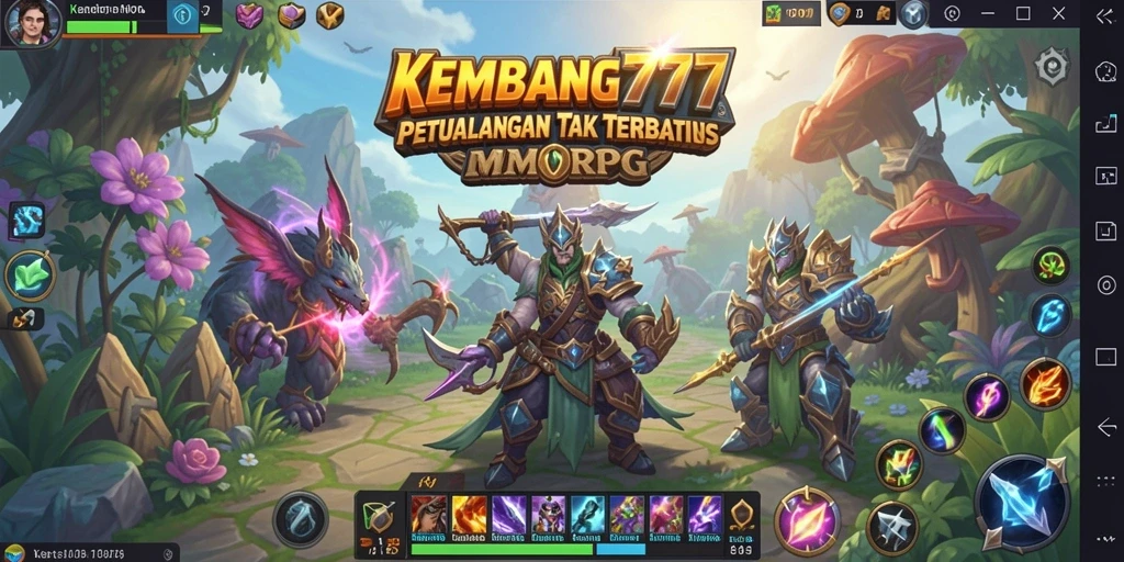 Tampilan gameplay KEMBANG777 dengan aksi seru dan fitur MMORPG.