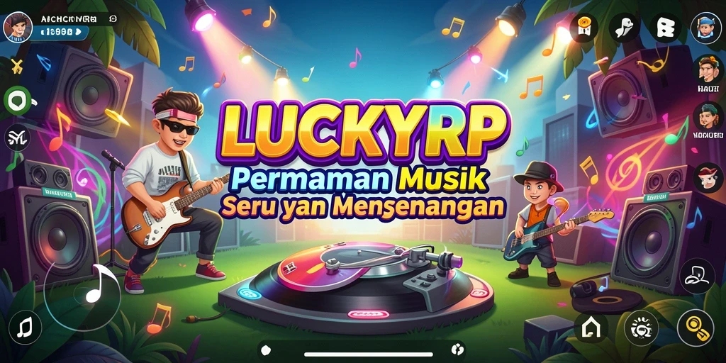 Tampilan gameplay seru dari LUCKYRP yang penuh musik.