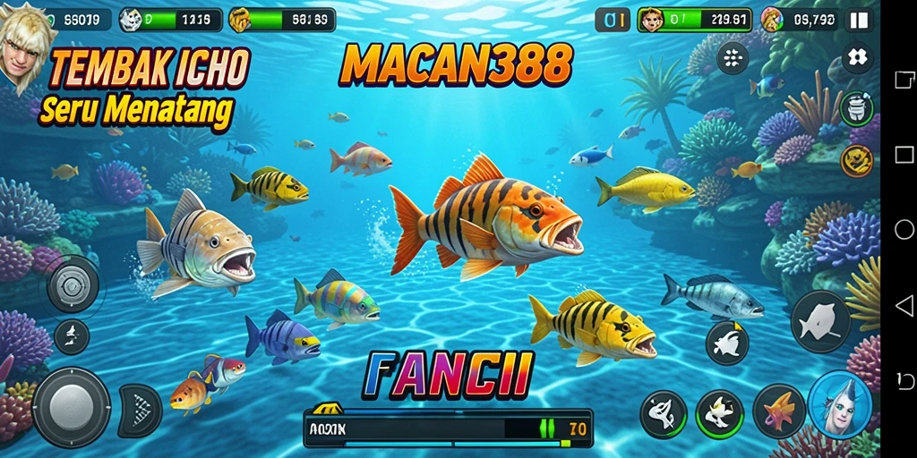 Tampilan gameplay seru dalam game Tembak Ikan MACAN388.