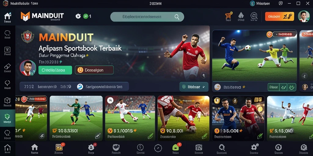 Tampilan gameplay MAINDUIT dengan berbagai opsi taruhan olahraga.
