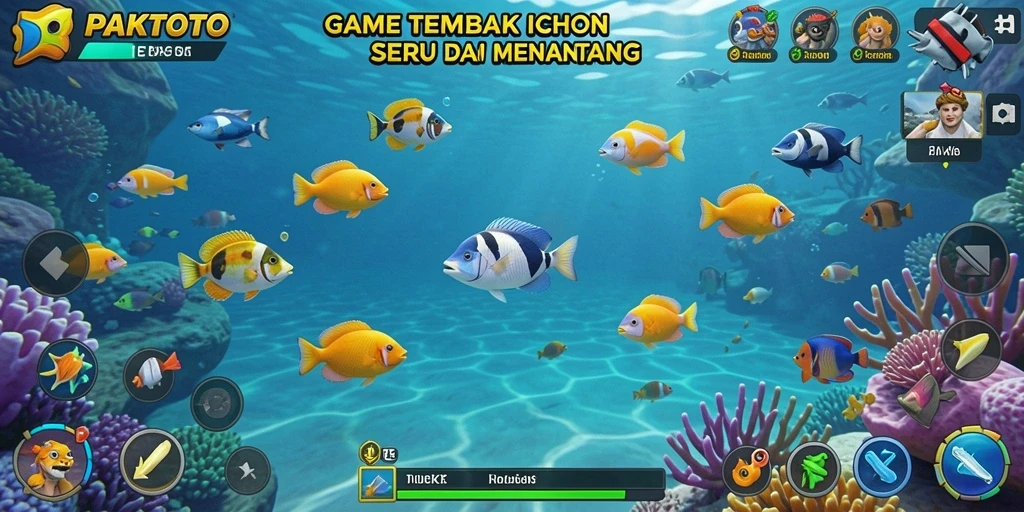 Screenshot gameplay PAKTOTO menampilkan aksi menembak ikan yang seru.
