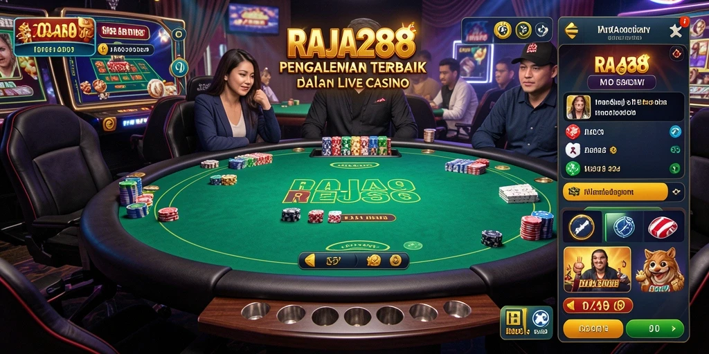 Tampilan gameplay Live Casino yang mendebarkan di RAJA288.