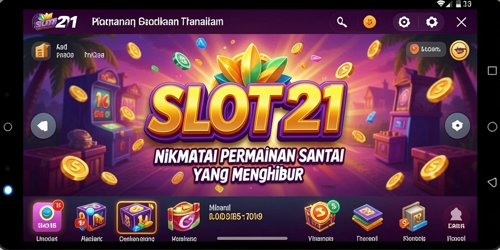 Tampilan permainan SLOT21 dengan grafis cerah dan gameplay yang mengasyikkan.